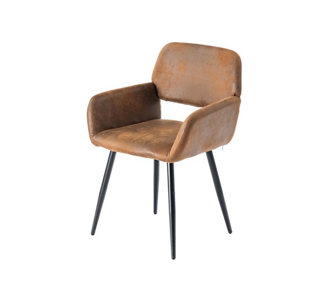 Jogo de jantar com mesa efeito madeira e 6 cadeiras estilo industrial Madeira Clara