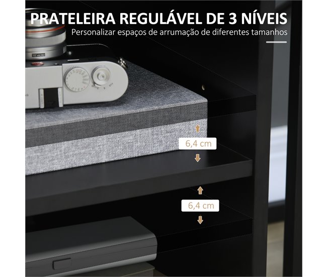 Armário de Escritório melamina de madeira HOMCOM Preto