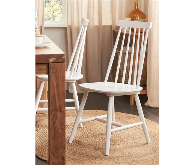 Beliani Silla de comedor BURBANK Branco