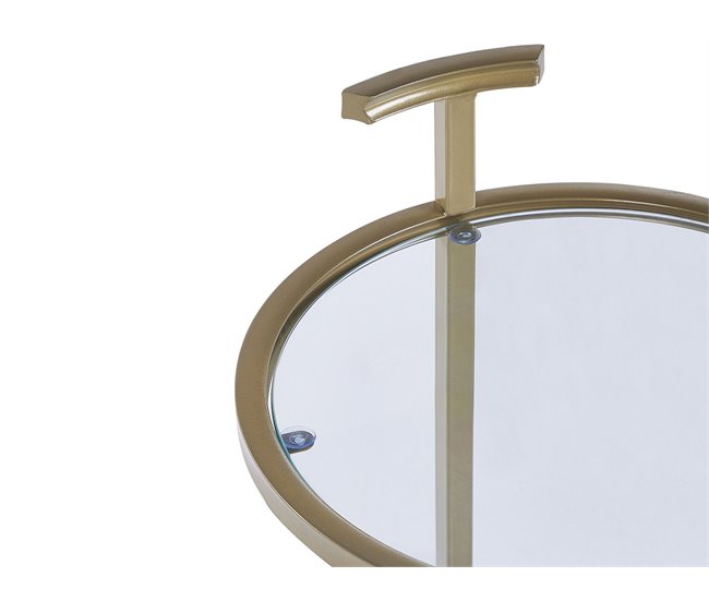 Beliani Mesa de apoio SHELBY 40x40 Dourado