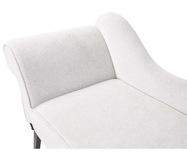 Beliani Chaise longue versão à esquerda Poliéster BIARRITZ Branco