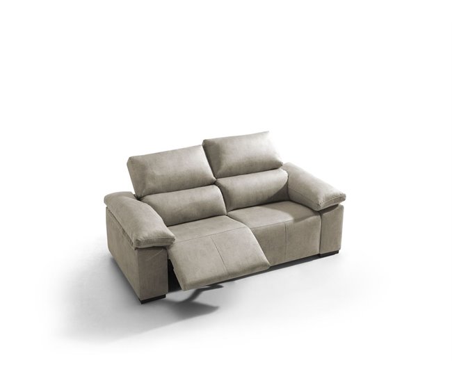 Sofá 3 lugares relax elétrico BALTIA bege Bege
