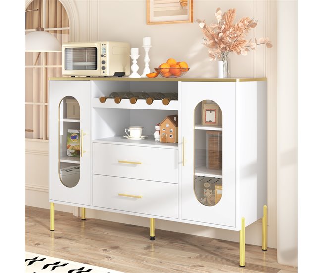 Aparador com 2 portas e 2 gavetas Branco