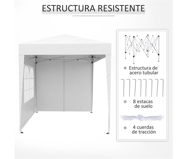 Tenda Dobrável Aço e Tecido de Oxford Outsunny 200x200 Branco