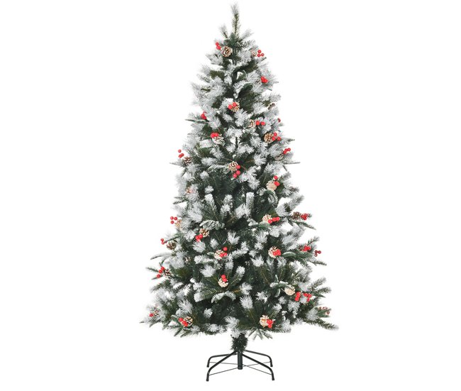Árvore de Natal PVC, PE, Aço HOMCOM, casa - natal Verde
