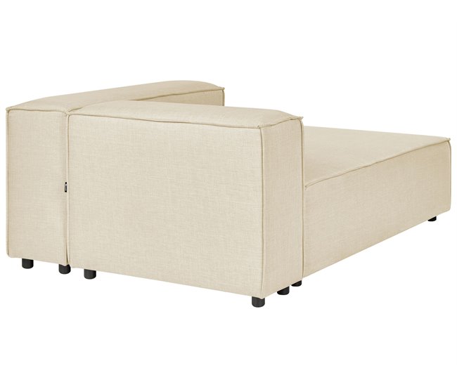 Beliani Chaise longue Linho APRICA Bege
