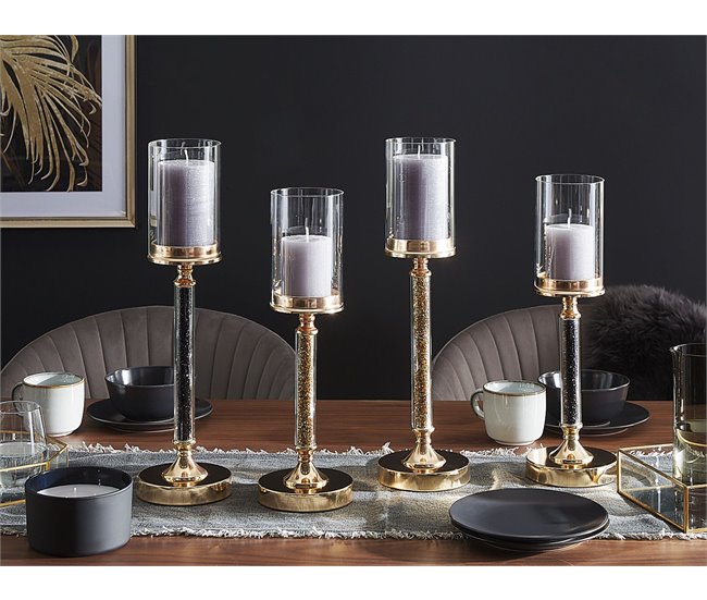 Beliani Candelabro ABBEVILLE Dourado