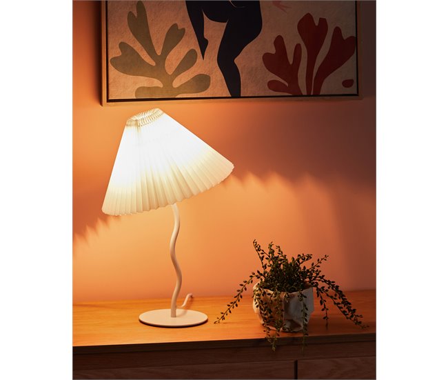 Beliani Candeeiro de mesa ALWERO Branco