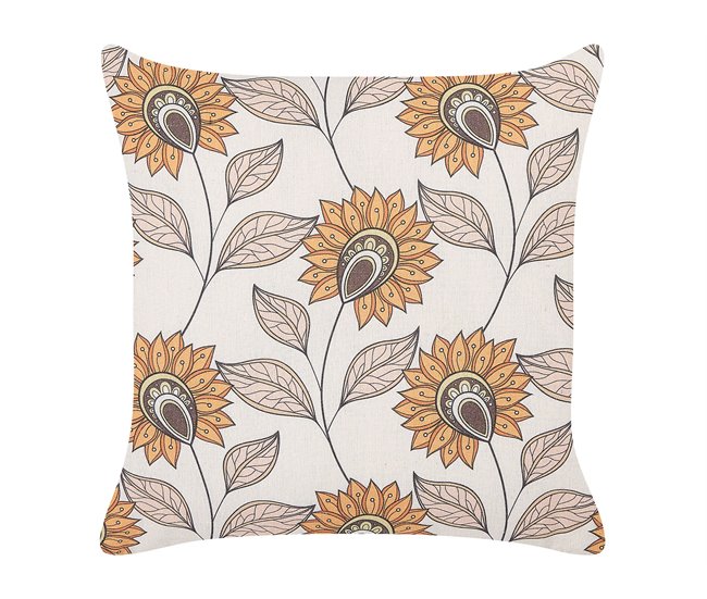 Beliani Almofada decorativa TUBEROSE Branco/ Bege