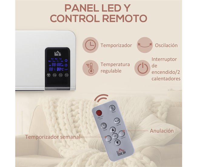 Aquecedor Elétrico ABS HOMCOM, casa - aquecimento e climatização Branco