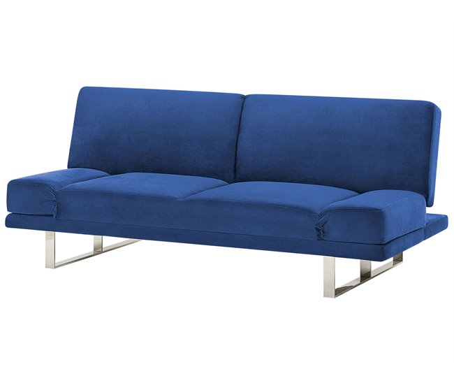 Beliani Sofá-cama Veludo YORK Areia