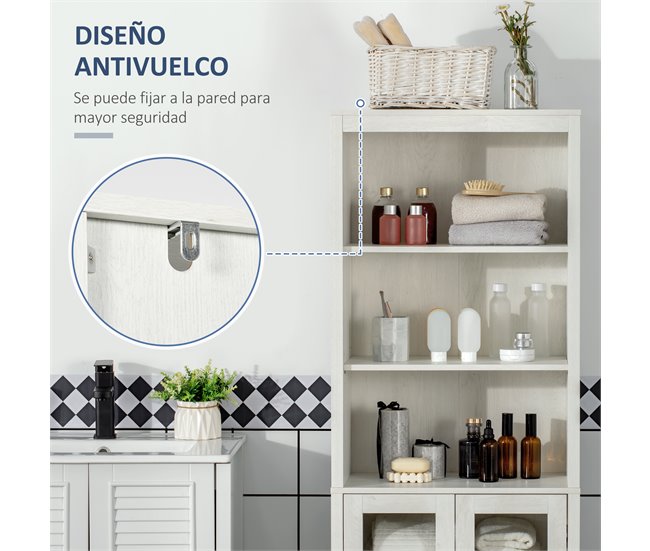 Armário Casa de Banho Melamina de Madeira kleankin Branco