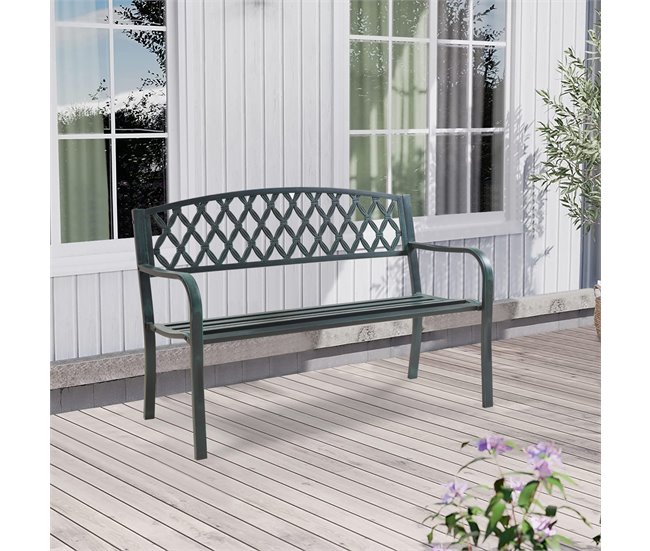 Banco de jardim exterior Opsasar de 3 lugares [casa.pro] 127x53 Branco