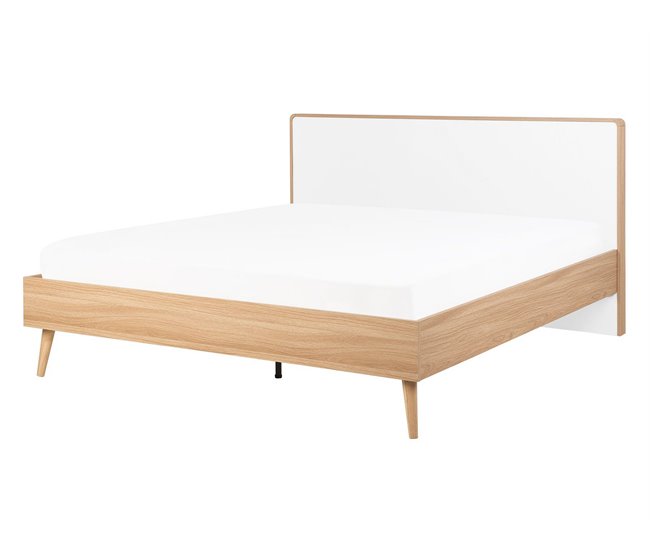 Beliani Cama com estrado MDF SERRIS 148x215 Castanho