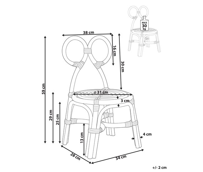 Beliani Cadeira para criança MIRTIA Amarelo