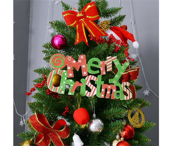 Árvore de Natal PVC e Aço HOMCOM, casa - natal Verde