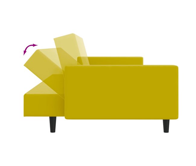 2 pcs conjunto de sofá - Sofás moduláveis Amarelo