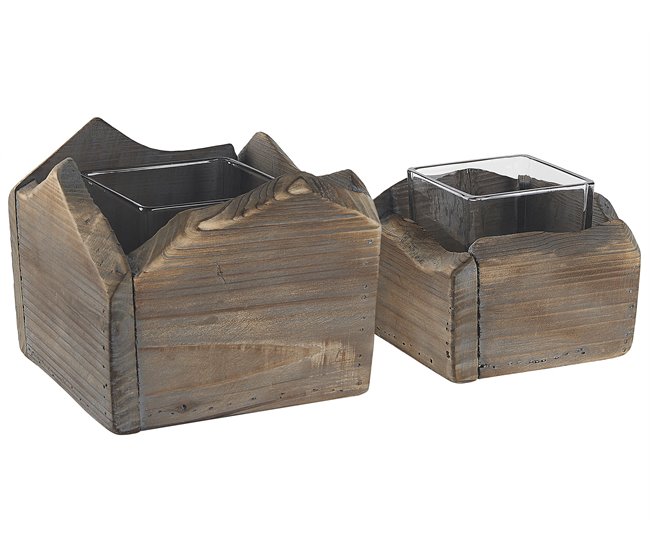 Beliani Candelabro PLATEROS Castanho