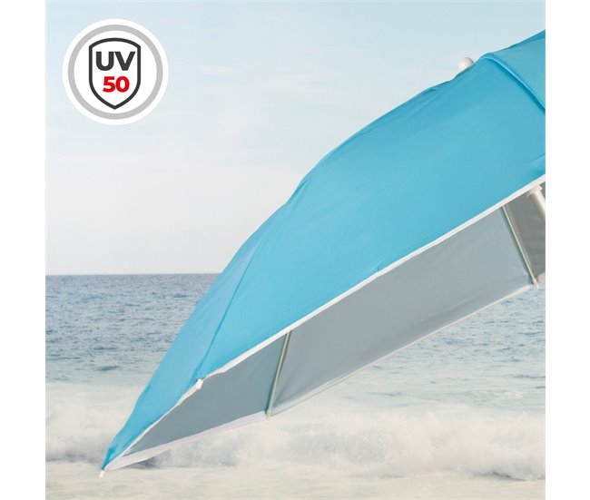 Aktive Guarda-sol de praia corta-vento de 8 nervuras Azul