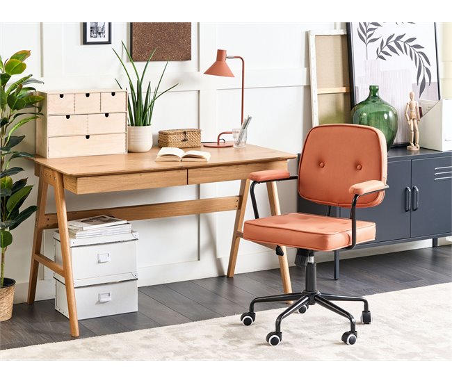 Beliani Silla de oficina PAWNEE Laranja