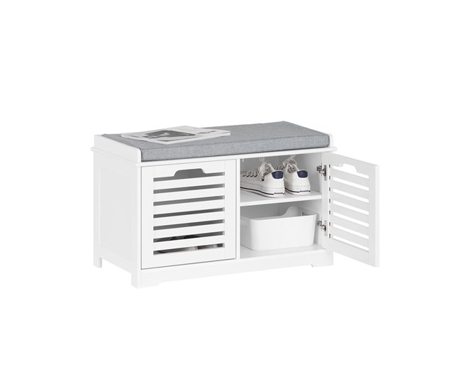 Banco para sapatos com 2 portas FSR23-II SoBuy PT 71 Branco