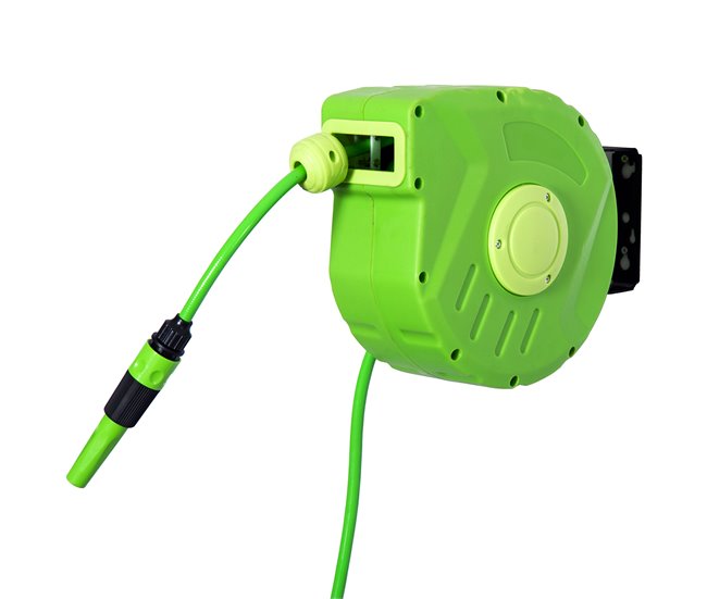 Carretel de Mangueira PP e PVC Outsunny, varanda e jardim - rega Verde