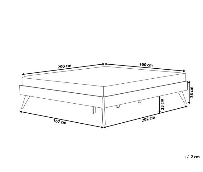 Beliani Cama com estrado MDF BERRIC 167x202 Branco