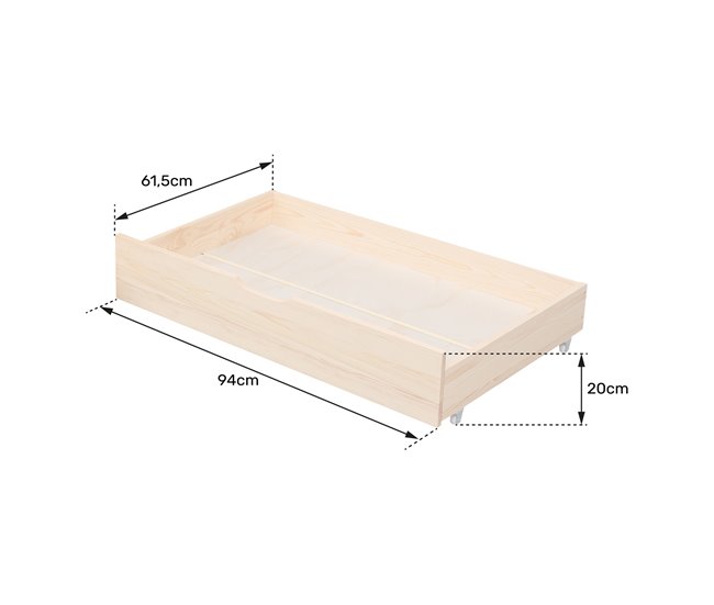 Conjunto de 2 gavetas de arrumação para cama de madeira Azul