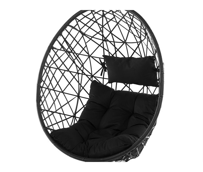 Beliani Sillón colgante ALATRI Preto