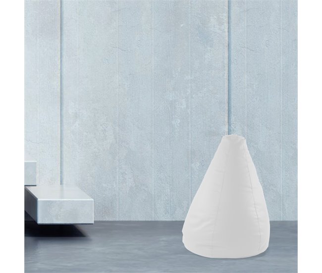 Puff PERA semi pele 80x110cm Branco