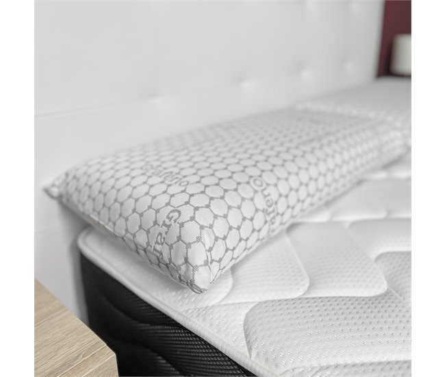 Almofada Viscoelástica Carbon Plus 70x40 Branco/cinza