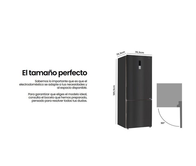 INFINITON Frigorifico Combi FGC-432WC85DEK Preto / Cinza