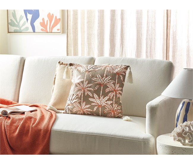 Beliani Almofada decorativa MELOBESIA Multicor