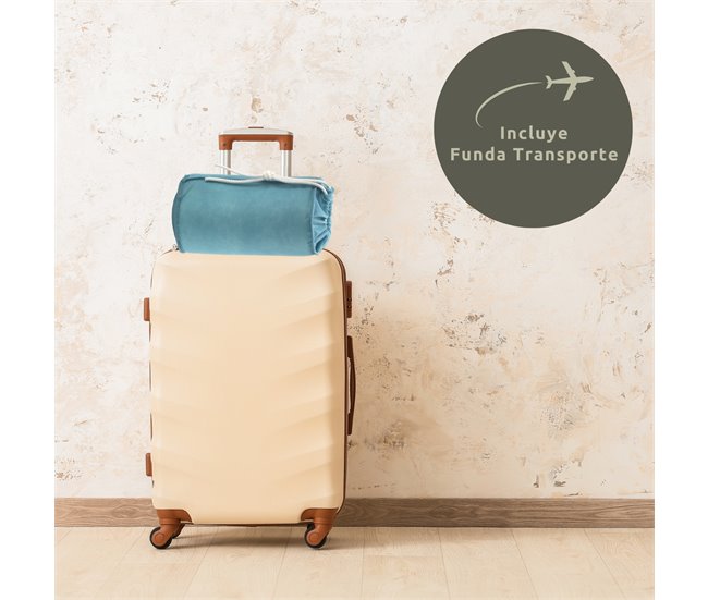 Almohada Viscoelástica Aloe Vera Viaje 30x50cm con Bolsa Transporte 30x50 Branco/cinza