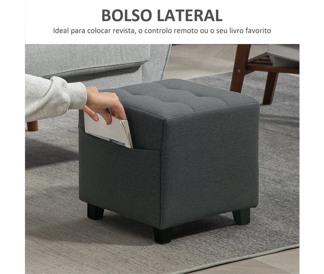 Apoio para os Pés Poliéster HOMCOM, casa - quarto Cinza