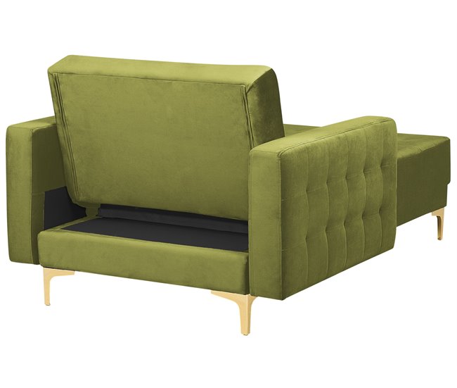 Beliani Chaise longue Veludo ABERDEEN Verde