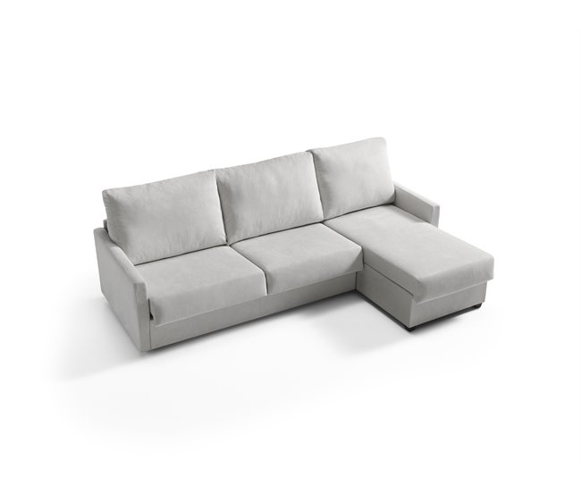 Chaise longue com cama AVA reversível 3 lugares cinza Cinza