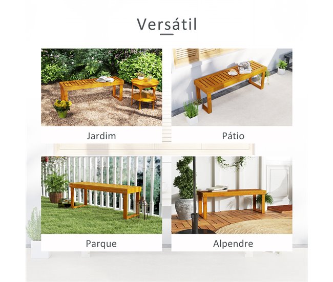 Banco de Jardim Madeira de Pinho Outsunny Castanho