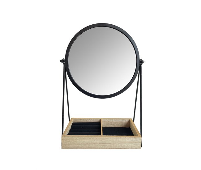 Espelho de mesa com porta-joias DANA marca ECOANYA Preto