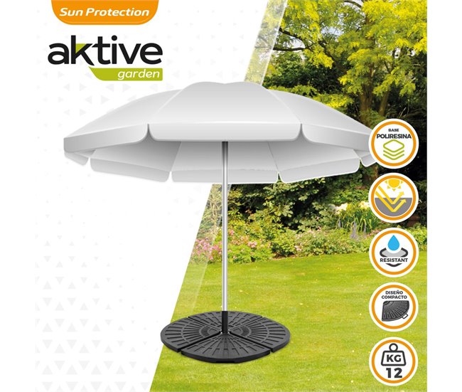 Base de guarda-sol triangular em poliresina Aktive Garden Preto