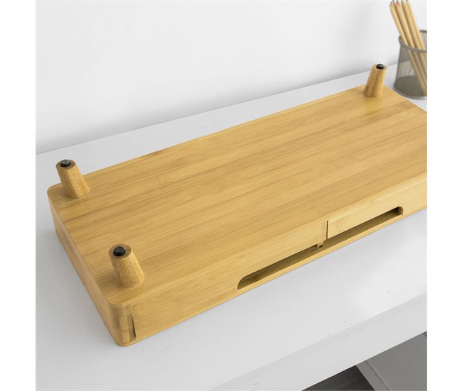 Suporte para monitor e computador portátil BBF06-N SoBuy Natural