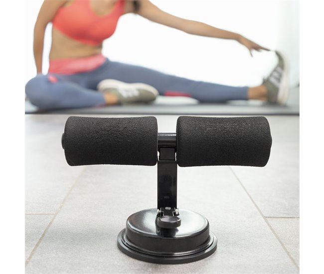 Barra de Fixação para Abdominais com Ventosa e Guia de Exercícios Preto