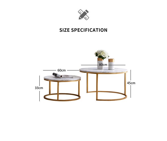 Mesa de centro, mesa de sala, mesa de sofá. 80x60 Branco
