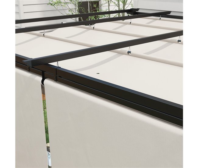 Pérgola de Exterior Poliéster e Metal Outsunny Cru