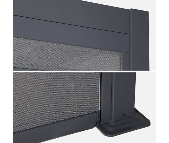 Pérgula bioclimática, alumínio e aço, lâminas orientáveis 392x292 Cinza