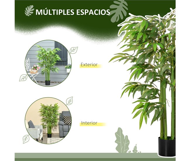 Bambú Artificial PE HOMCOM, casa - decoração Verde