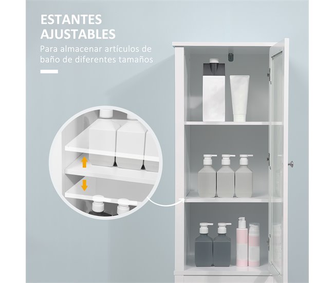 Armario Alto de banheiro MDF kleankin, casa - casa de banho Branco