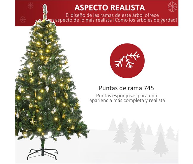 Árvore de Natal Artificial PVC e Metal HOMCOM, casa - natal Verde