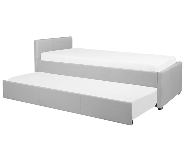 Beliani Cama com estrado Poliéster MARMANDE 96x214 Azul Marino