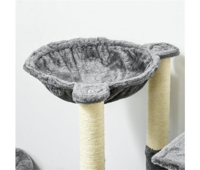 Arranhador para Gatos Aglomerado de Madeira, poliéster e Sisal Cinza